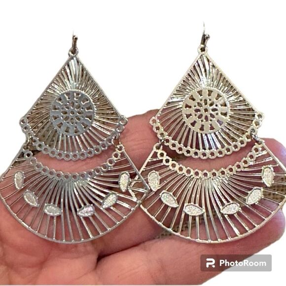 INC International Concepts silver dangle earrings NWOT - Picture 2 of 4